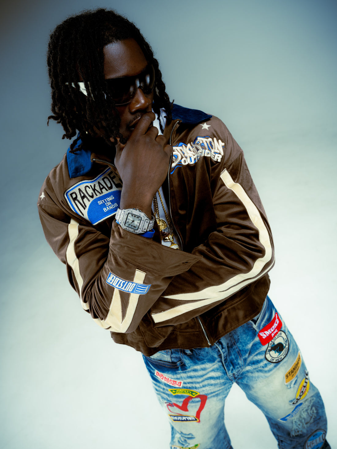 Brown StacktonOutsider Motorsport worker jacket