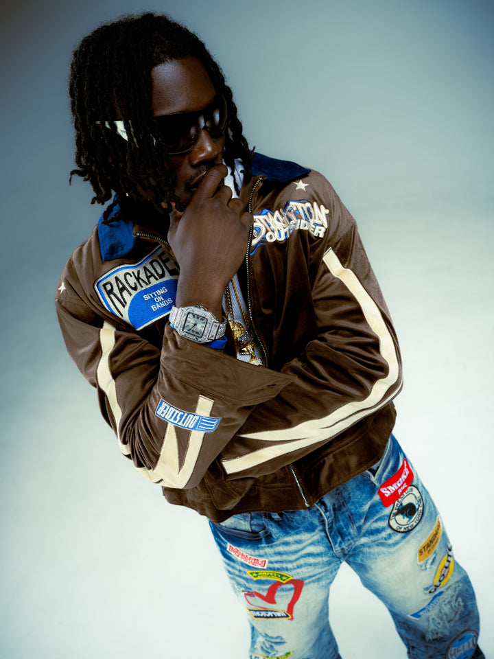 Brown StacktonOutsider Motorsport worker jacket