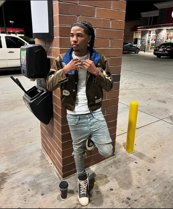 Brown StacktonOutsider Motorsport worker jacket