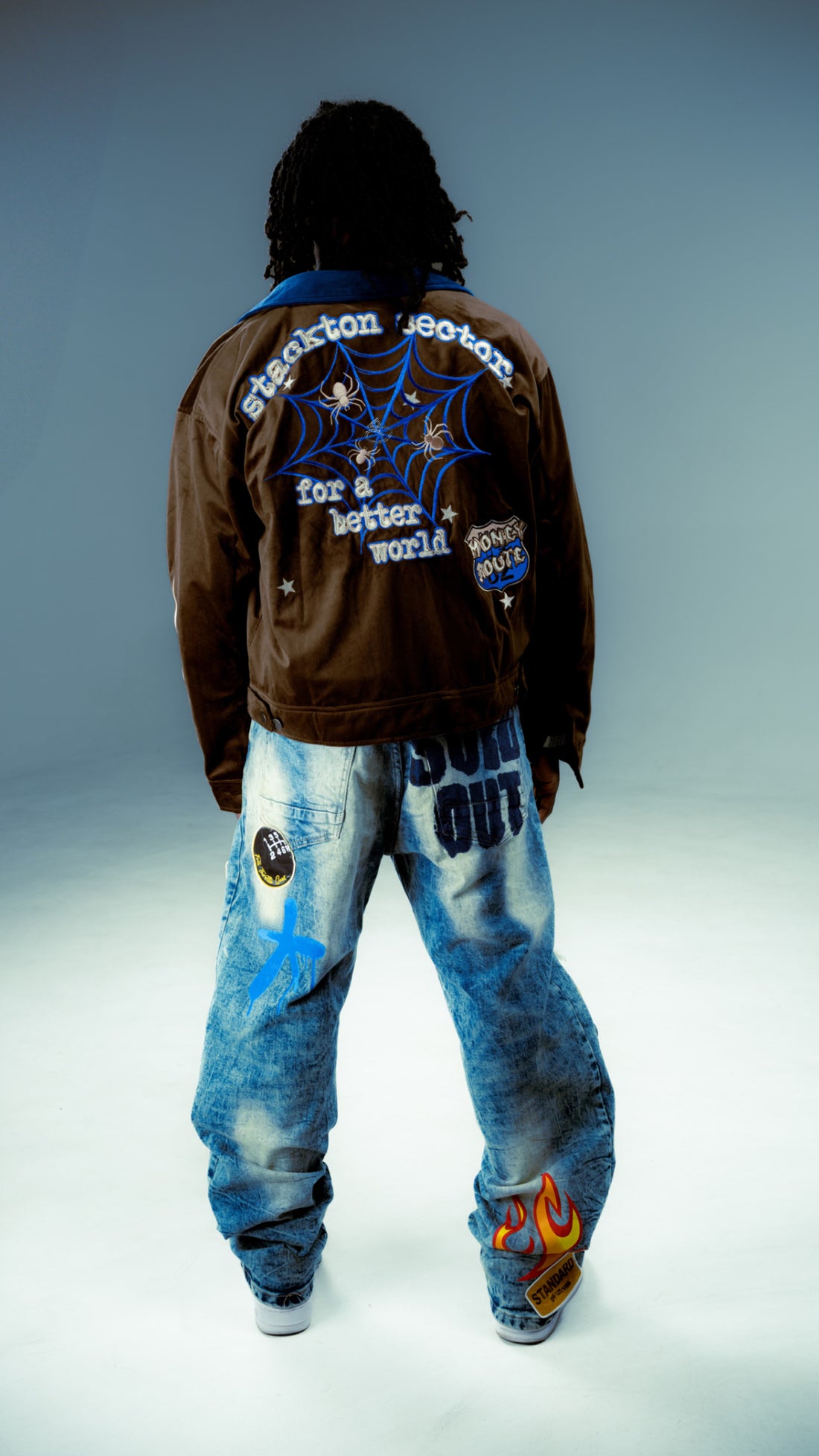 Brown StacktonOutsider Motorsport worker jacket