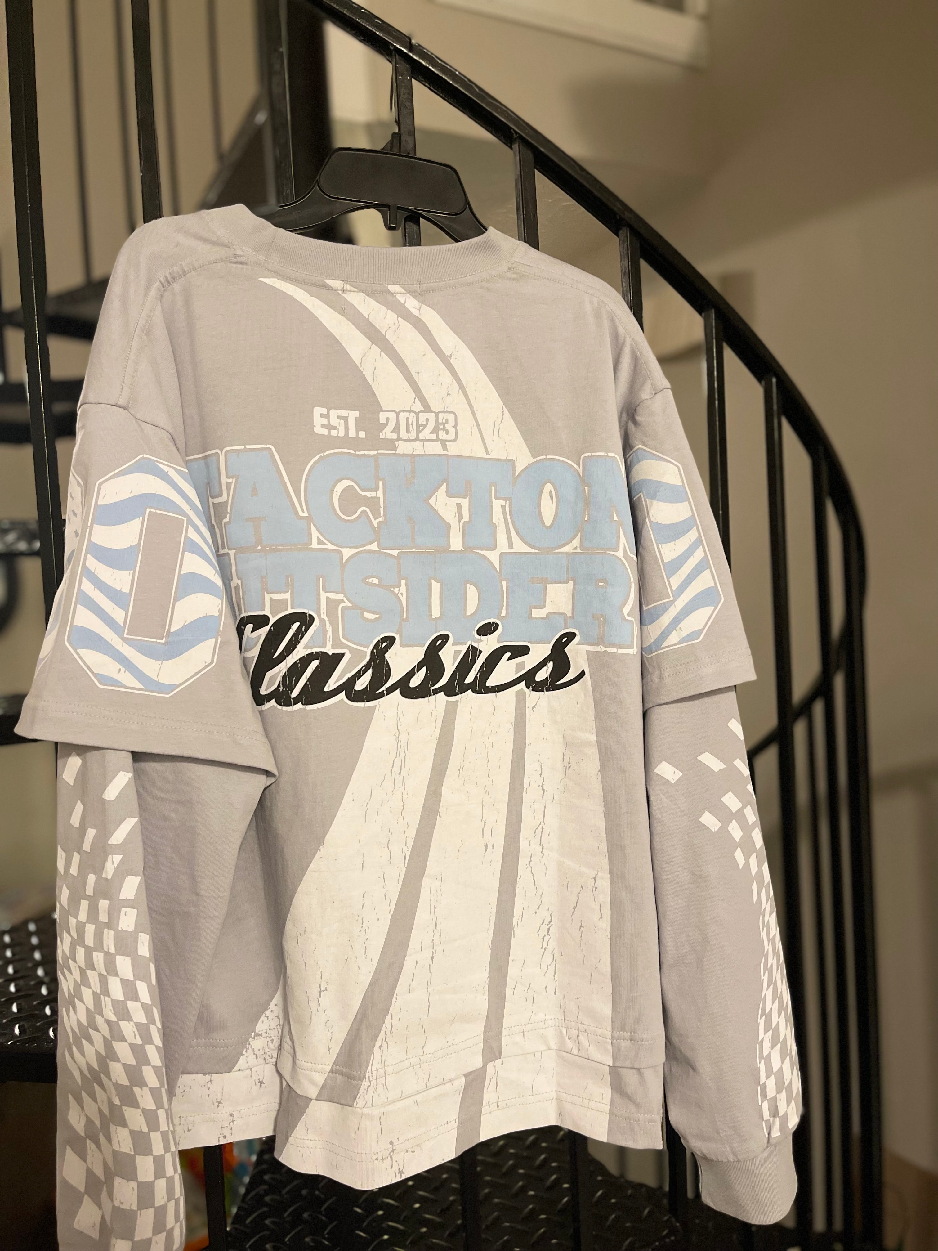 Shadow blue double layer classic shirt